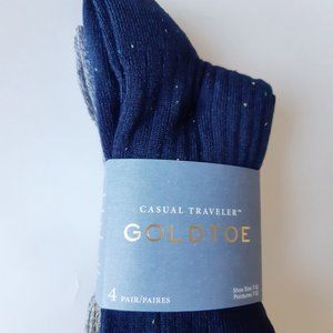 Gold Toe Socks Mens Casual Traveler Socks 4 Pack Size 7 - 12
